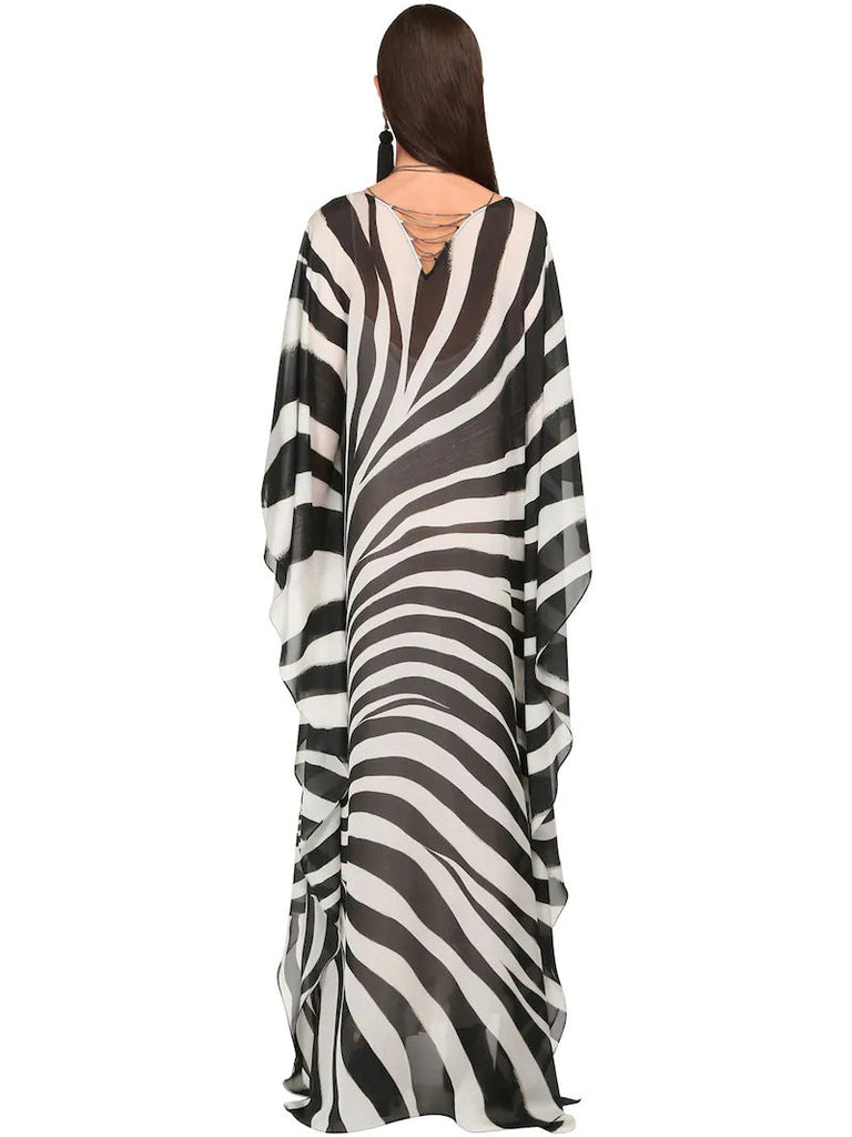 Zebra Print Long Kaftan