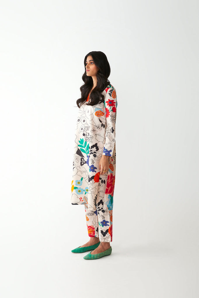 Floral Kurta Pant Set HED-0077