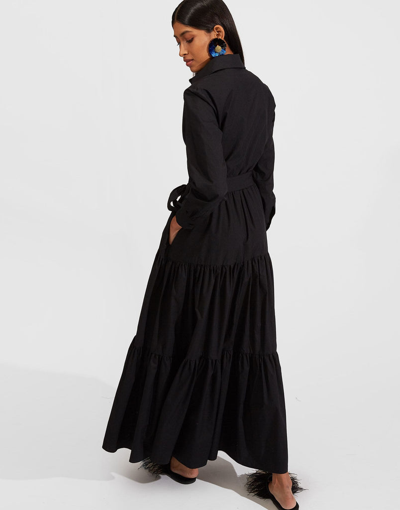 Plain Black Long Dress HLW-0008