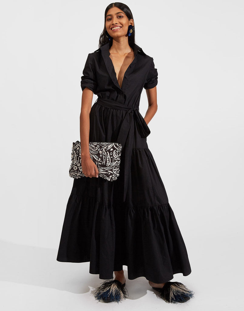 Plain Black Long Dress HLW-0008