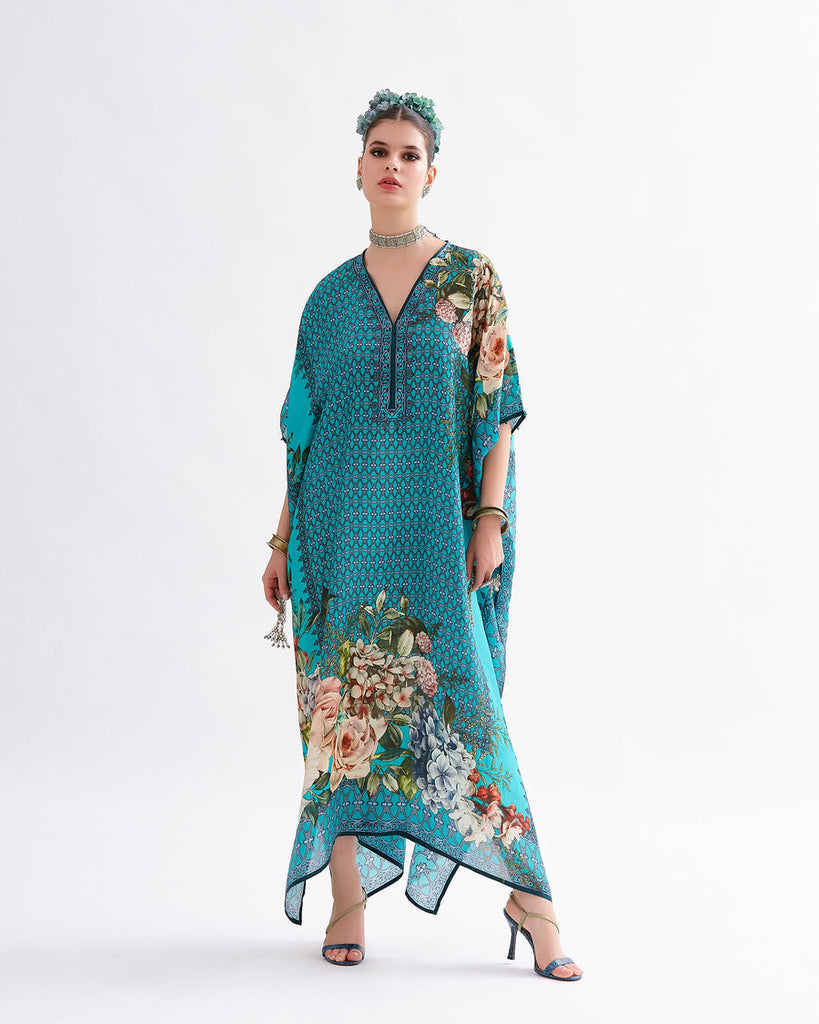 Jade Blue Kaftan HLK-0048