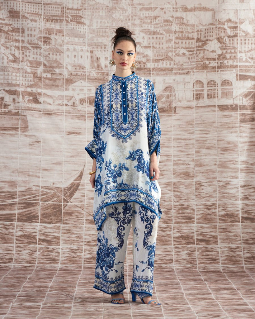 White & Blue Long Set HWB-0006