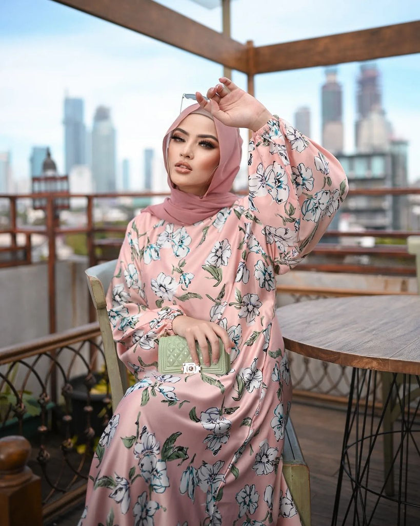 Floral Pink Abaya HAC_0069