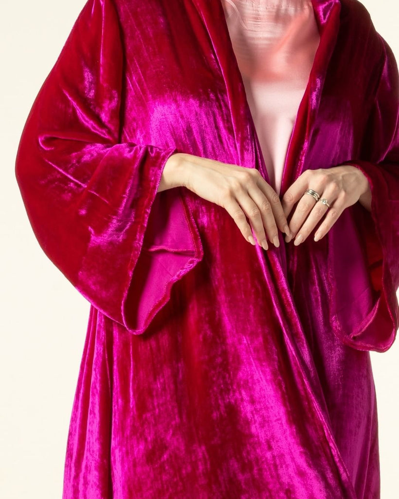 Pink Silk Gown Set HAC_0138