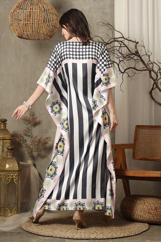 Pink Stripe Silk Kaftan HSK-0009