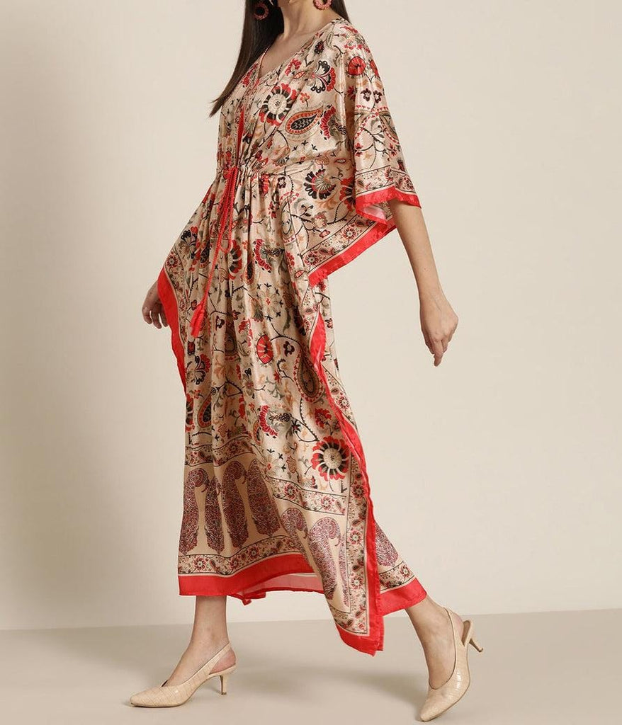 Silk Floral Kaftan HEK-0007