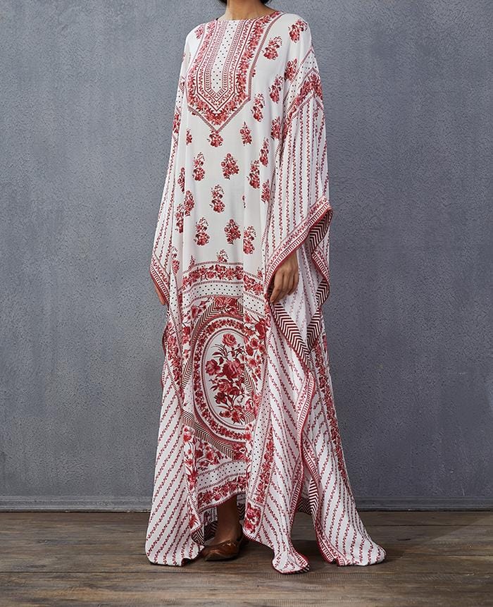 Floral Red Kaftan HLK-0205