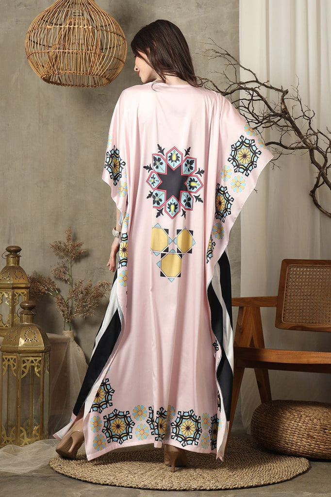 Pink Stripe Silk Kaftan HSK-0007