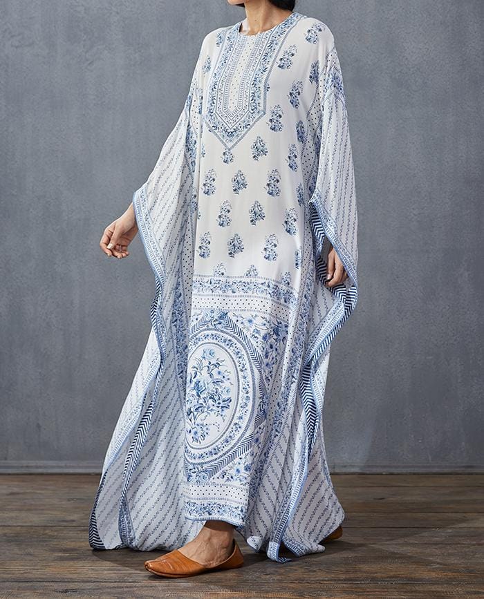 Floral Blue Kaftan HLK-0206