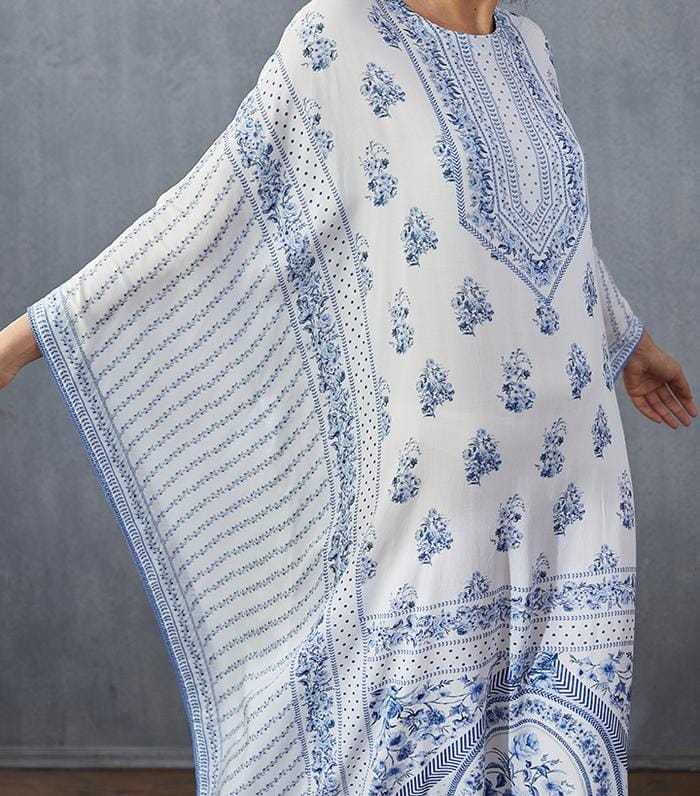 Floral Blue Kaftan HLK-0206