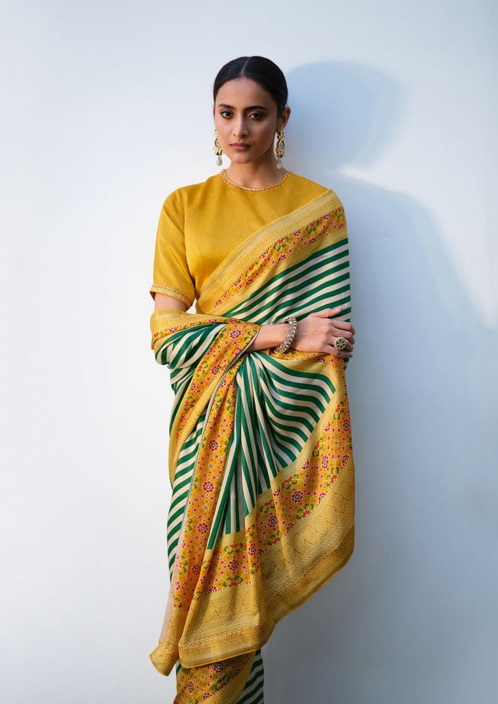 Green Patola Printed Saree HSC-0005