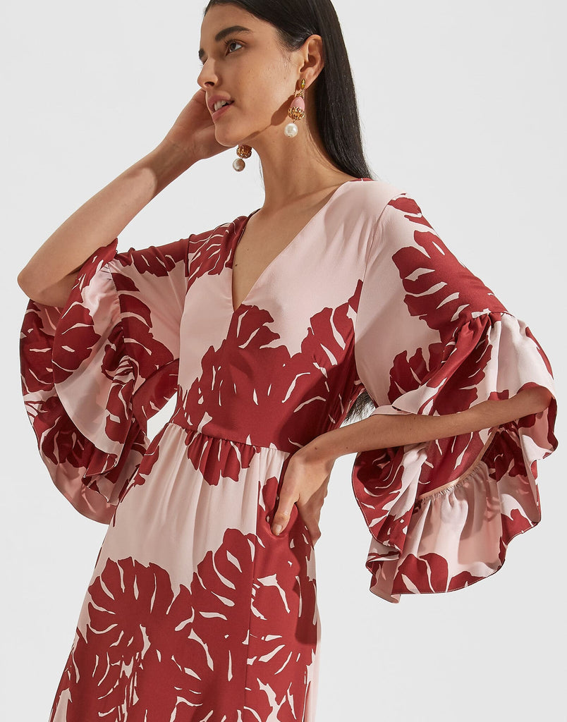 GM Pink Floral Long Dress HWD-0065