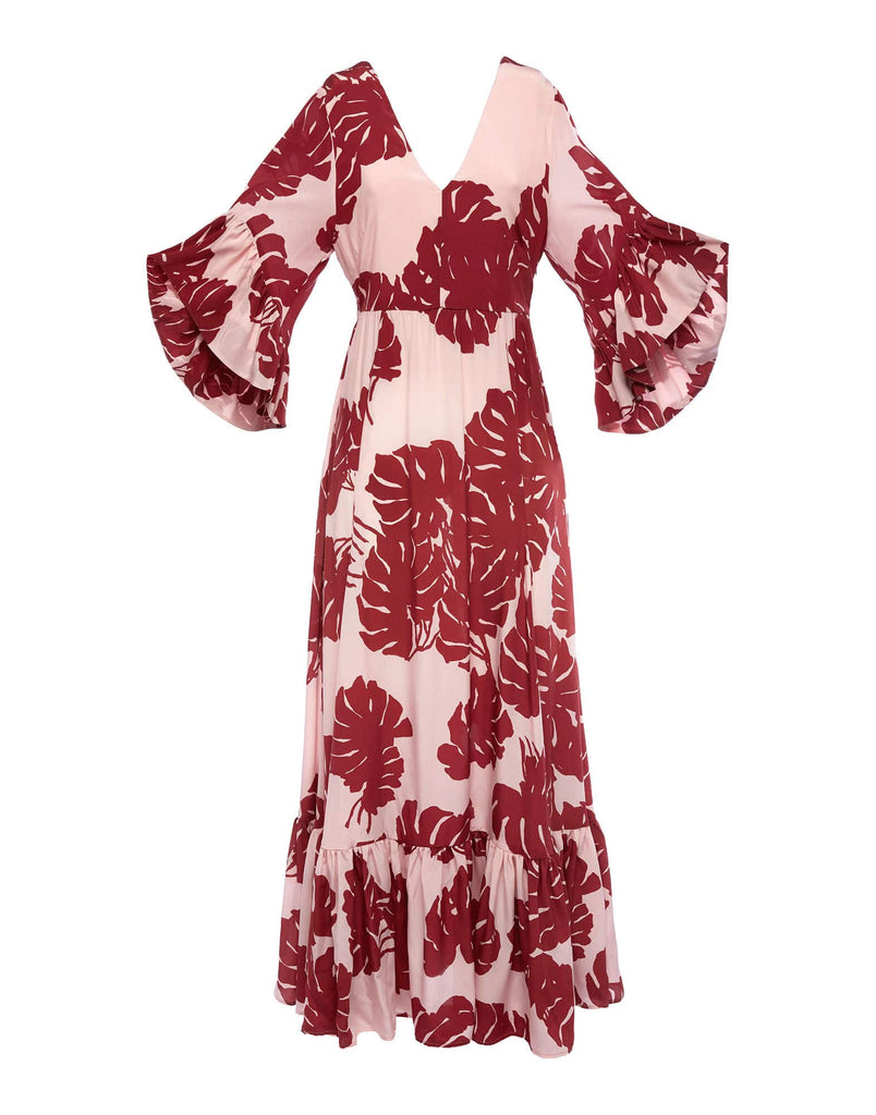 GM Pink Floral Long Dress HWD-0065