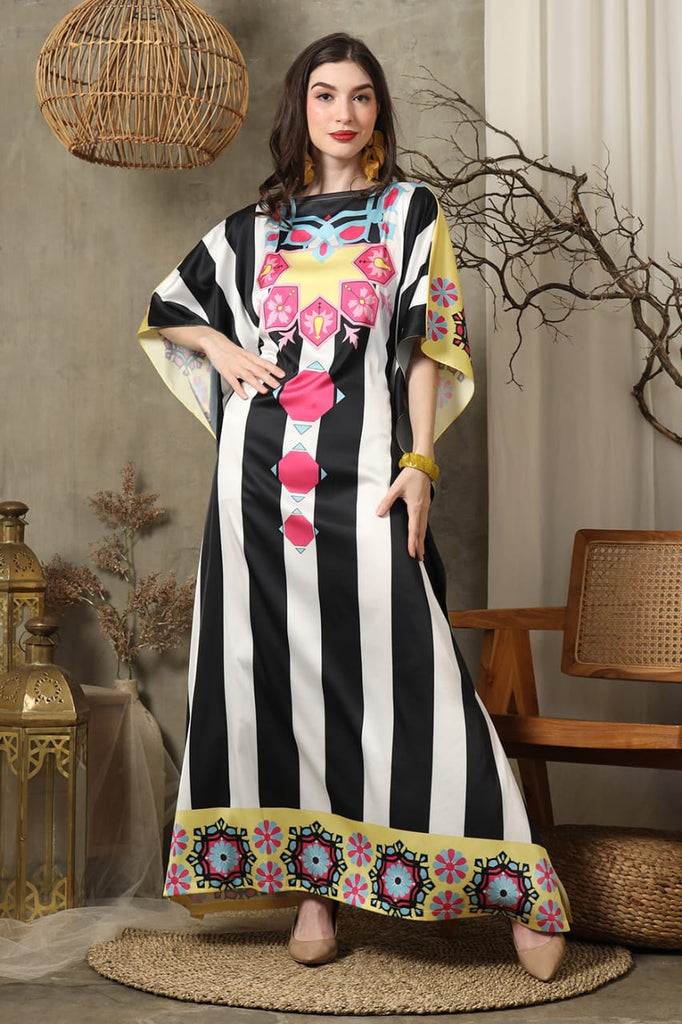 Yellow Stripe Kaftan HSK-0018