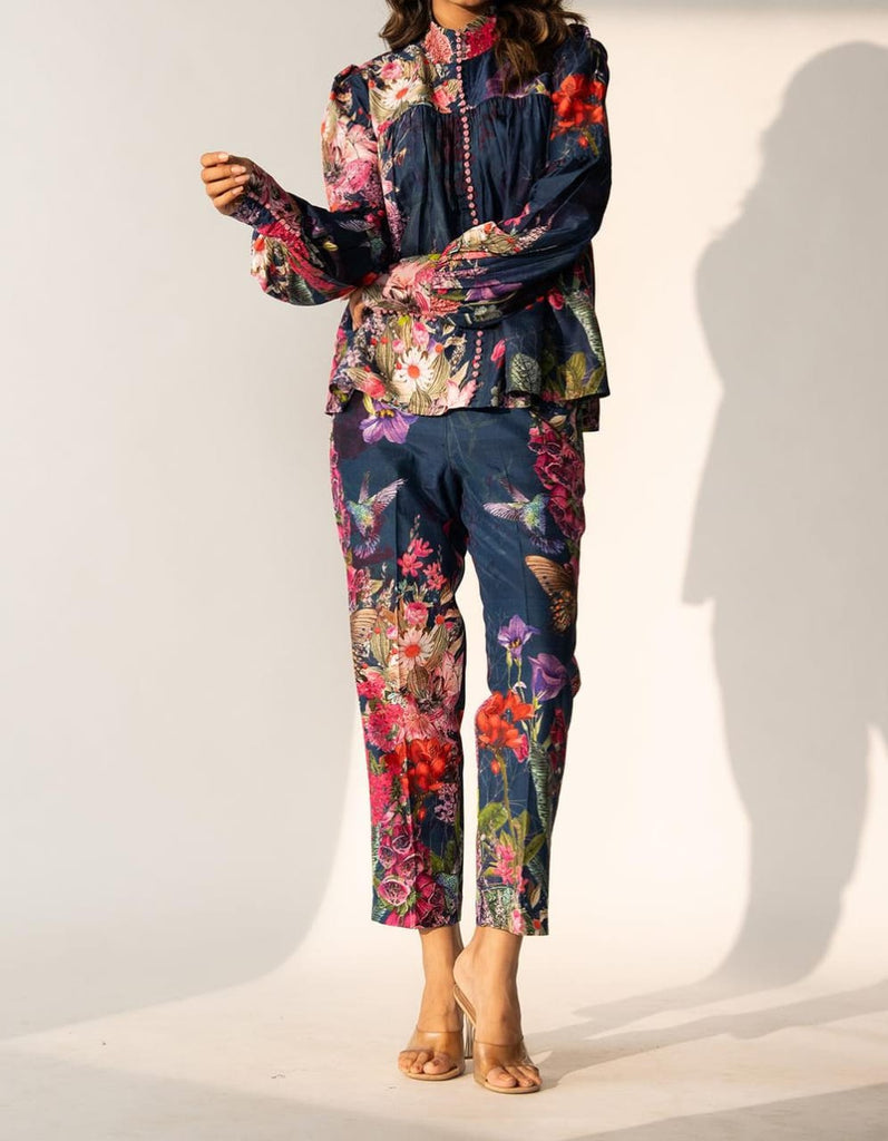 Printed Dupion Silk With Front Tie Up