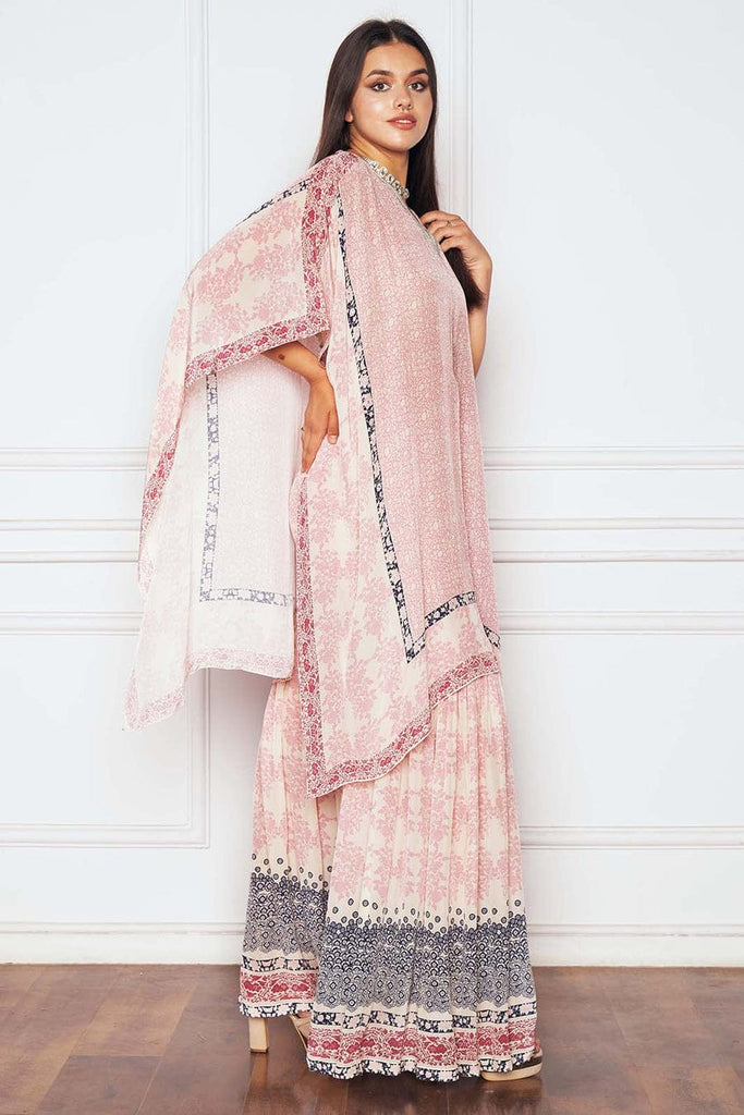 Blush Pink Kaftan & Sahara Set HSK-0004