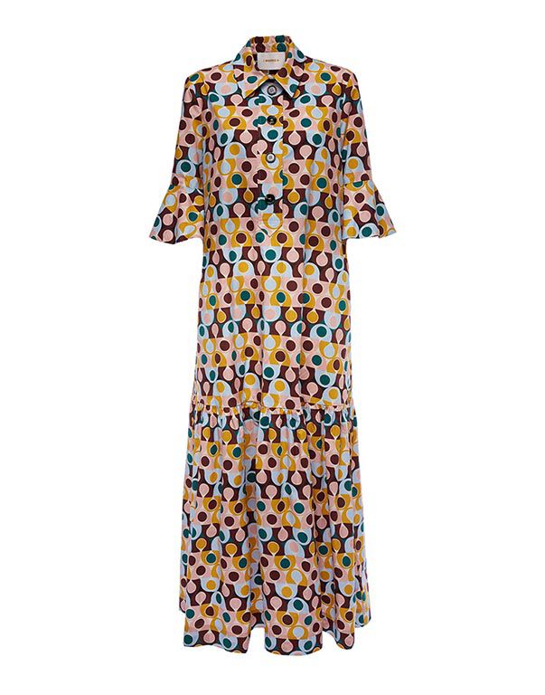 Geometric Print Long Dress HWD-0063