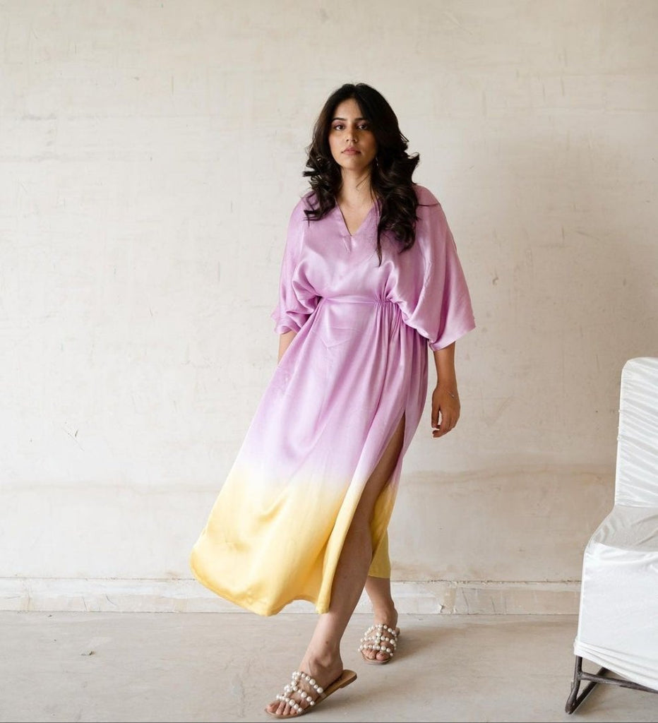 Tiedye Kaftan Pink Yellow HLK-0035