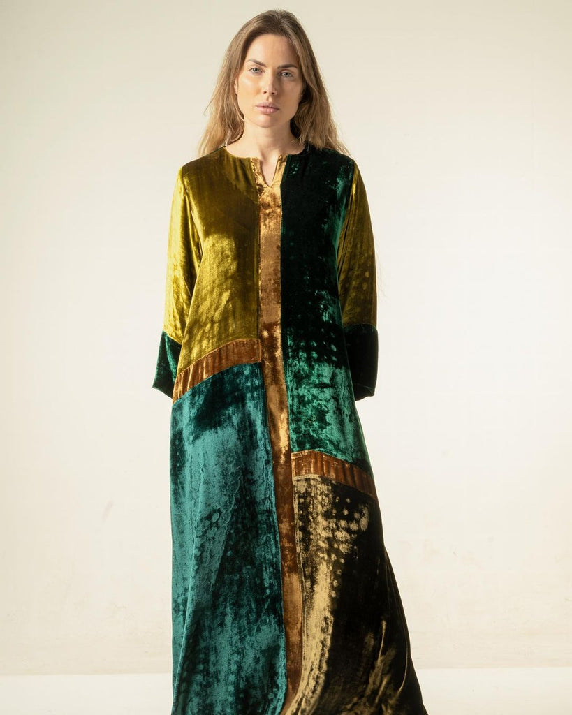 Multi Color Velvet Dress HVC-0002