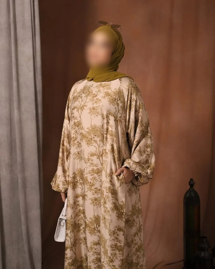 Zemirsha Olive Green Abaya NAC-035