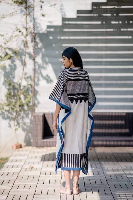 Lines Geomatric Kaftan Lawn HLK-0004