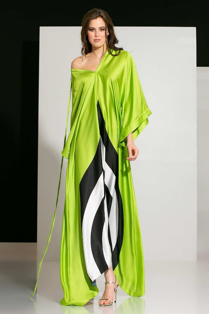 Green Black Long Dress HWD-0030