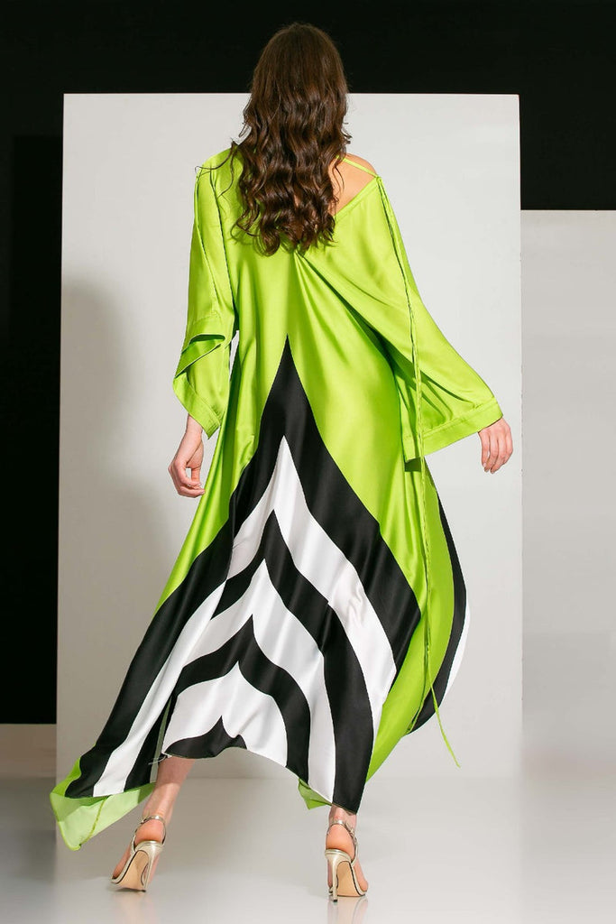 Green Black Long Dress HWD-0030