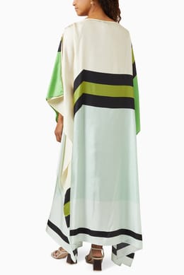 Green & White Kaftan HNK-0025