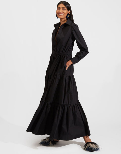 Plain Black Long Dress HLW-0008