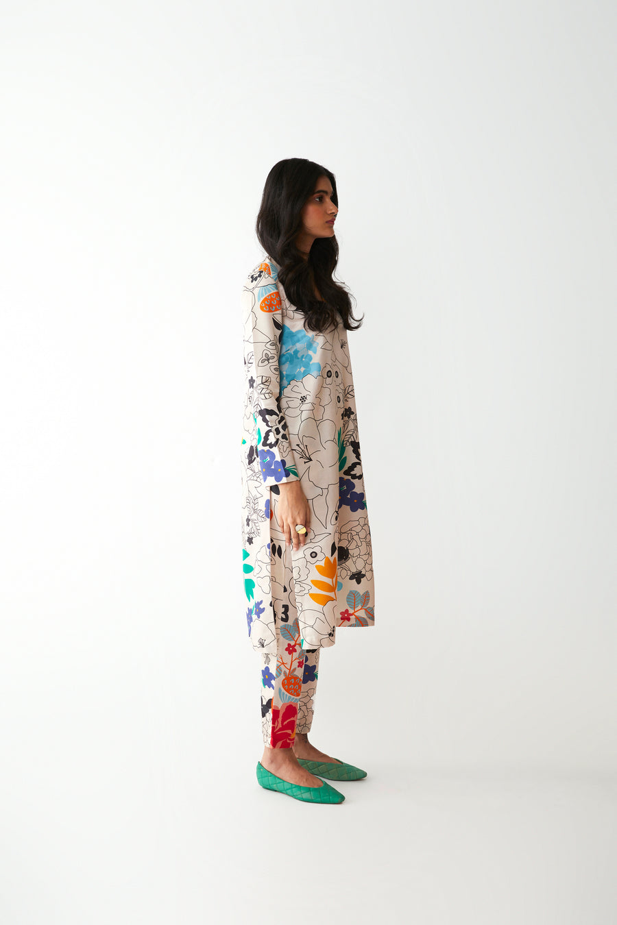 Floral Kurta Pant Set HED-0077