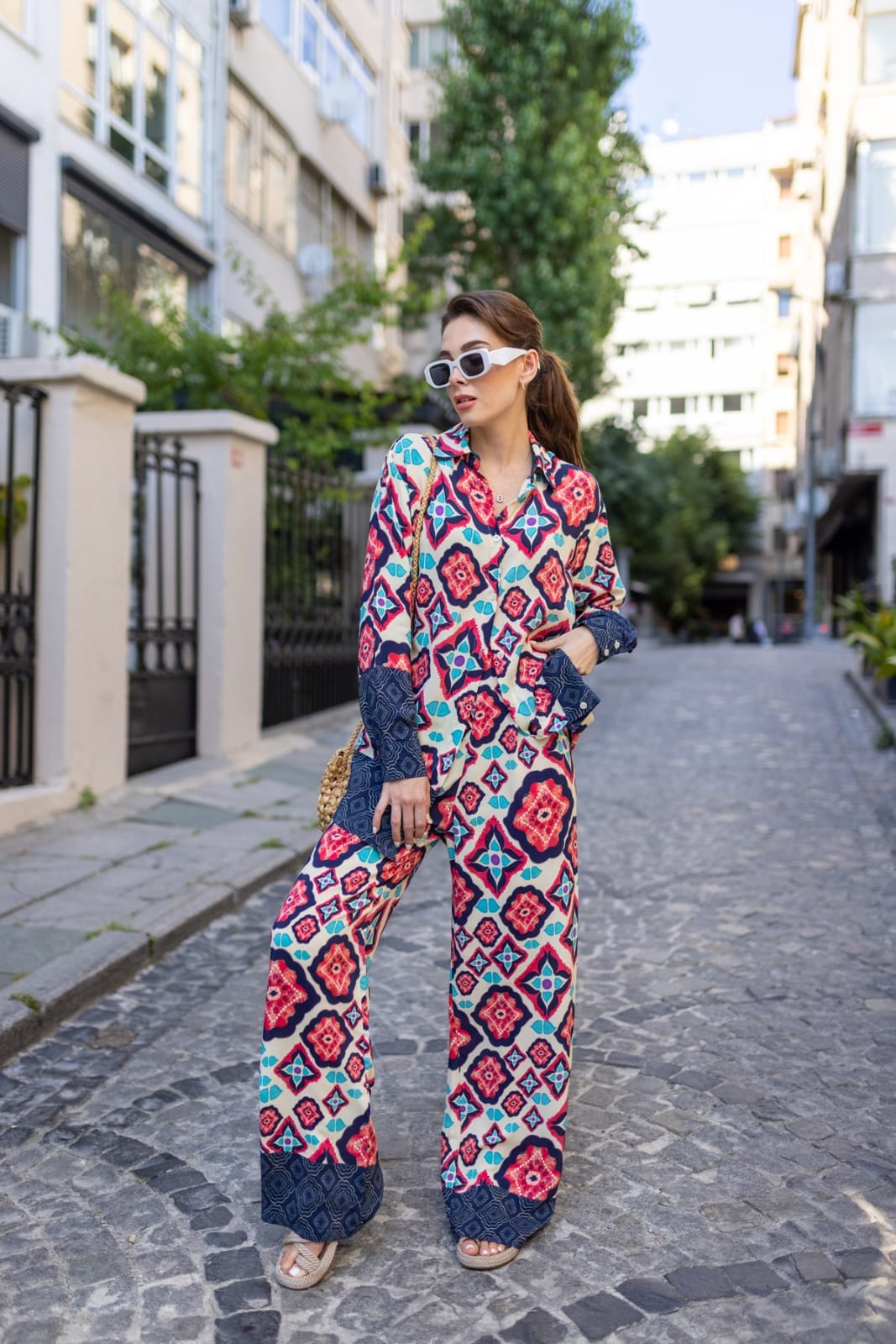 Floral Patterned Shirt Suit HCS-0050