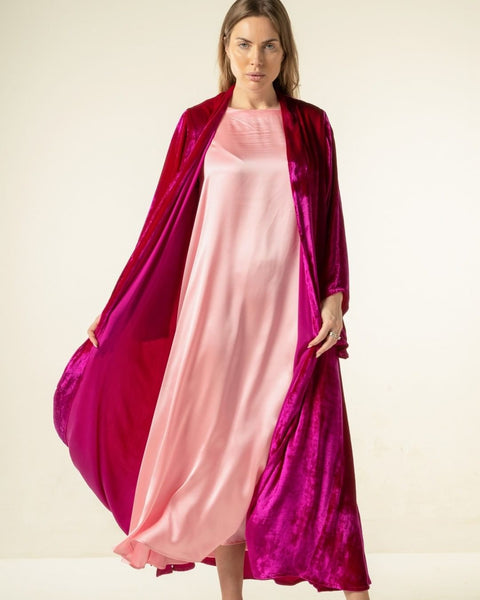 Pink Silk Gown Set HAC_0138