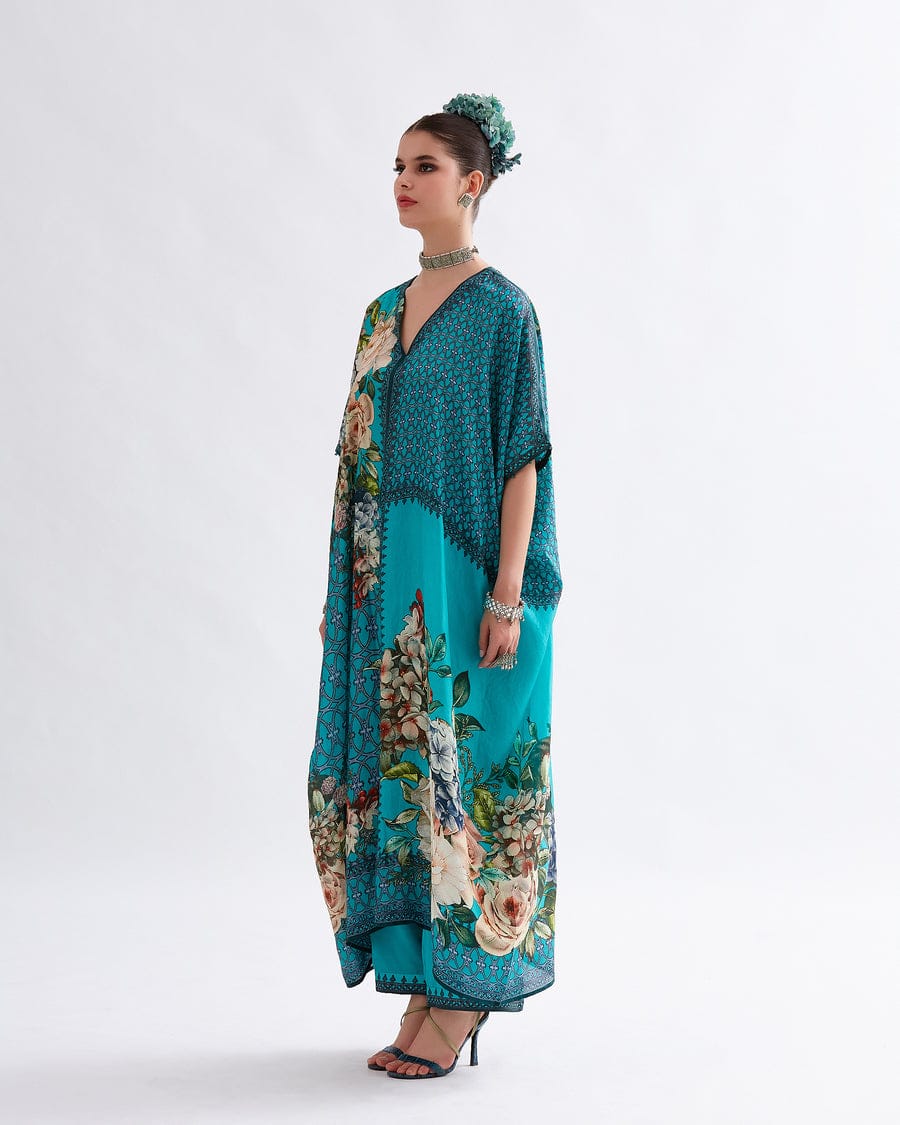 Jade V Neck Kaftan Set HVF-0003