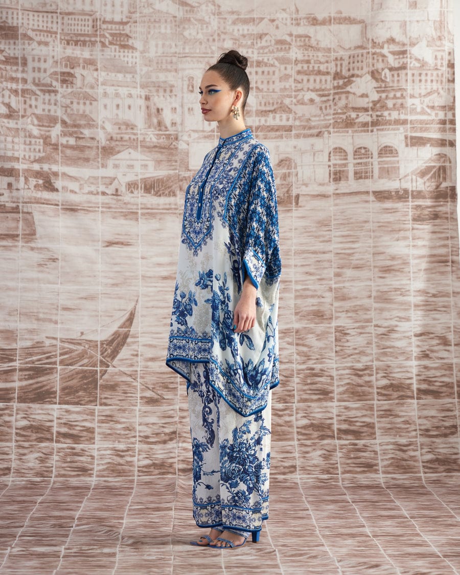 White & Blue Long Set HWB-0006