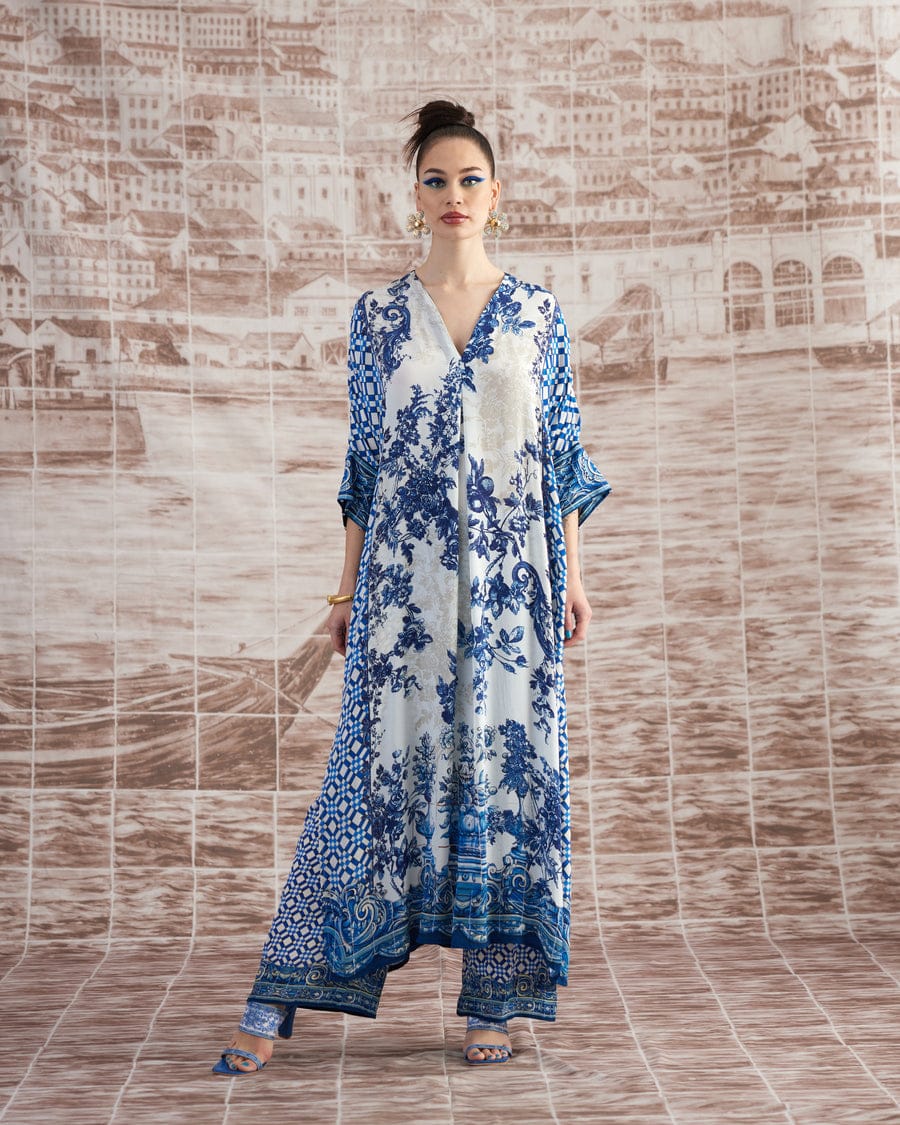 White & Blue Long Set HWB-0006