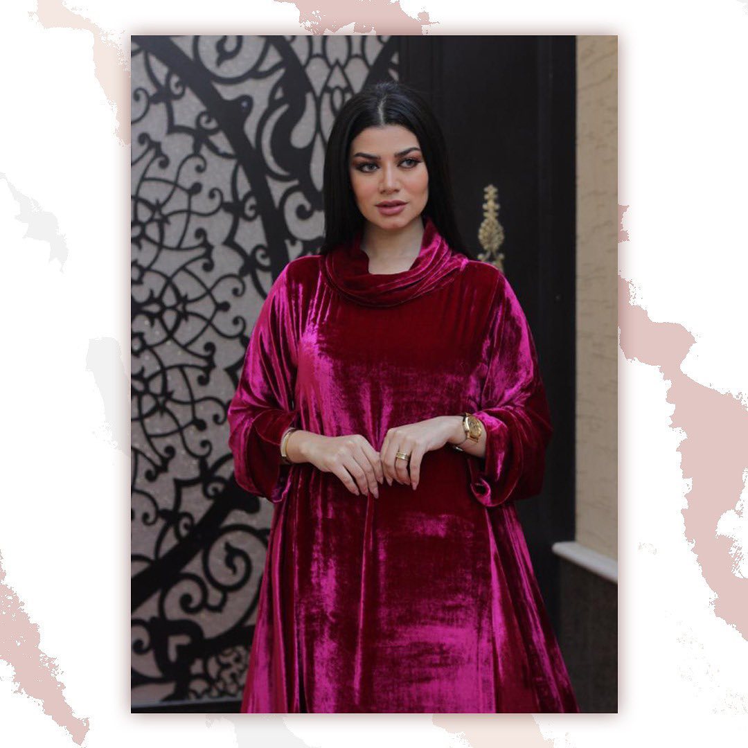 Pink Cowl Neck Velvet Gown HVC-0003
