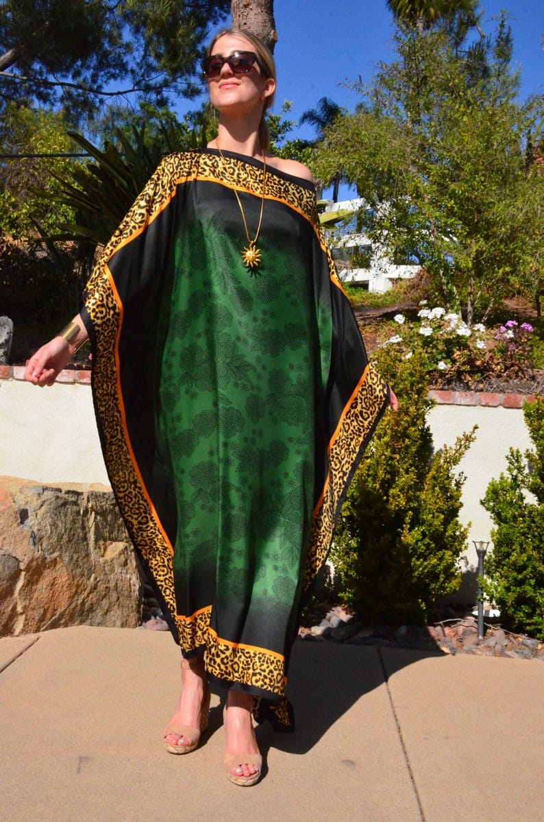 Green Floral Kaftan HSK-0011