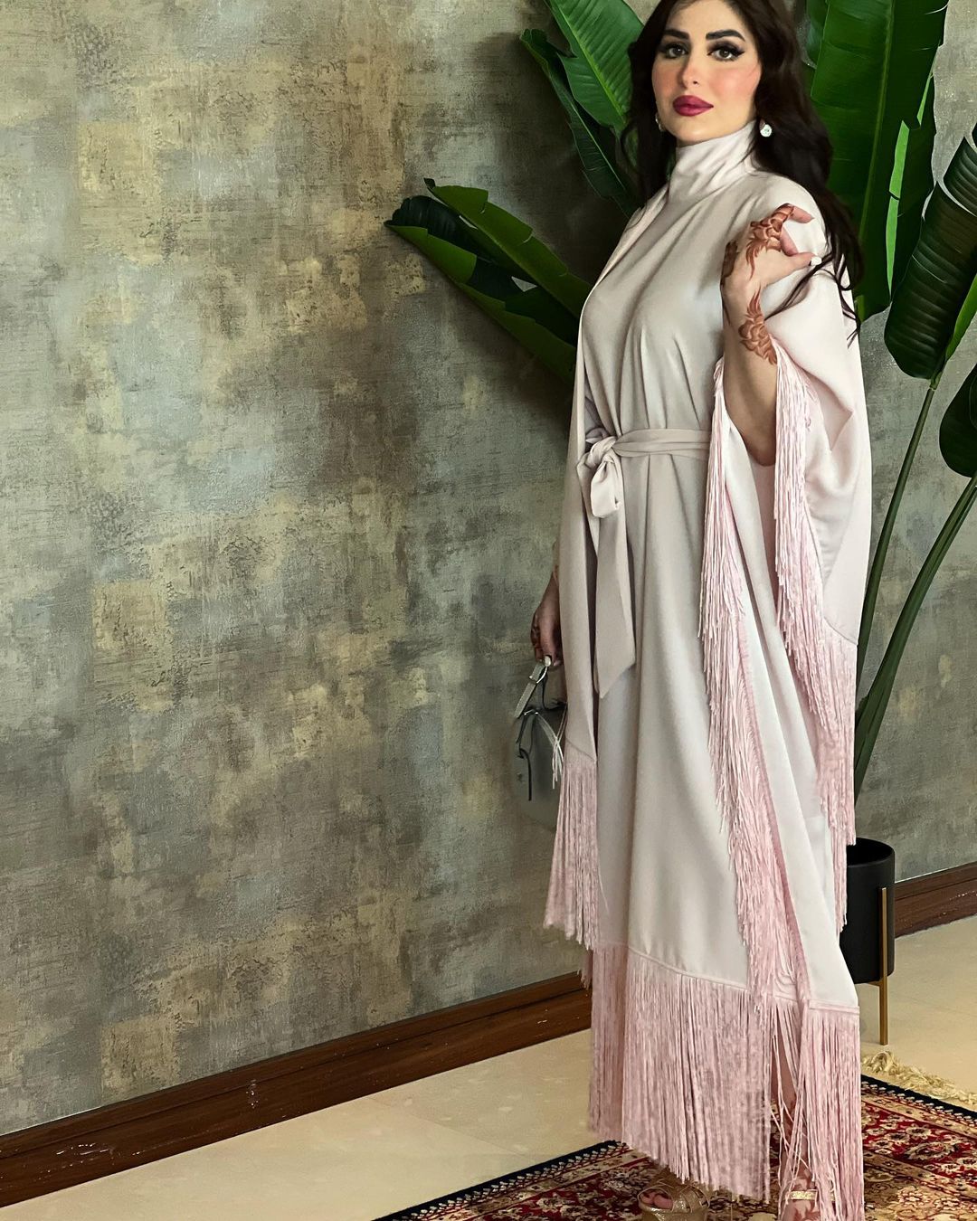 Pink Tussel Kaftan HLK-0089