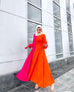 Pink Orange Frock HLF-0006