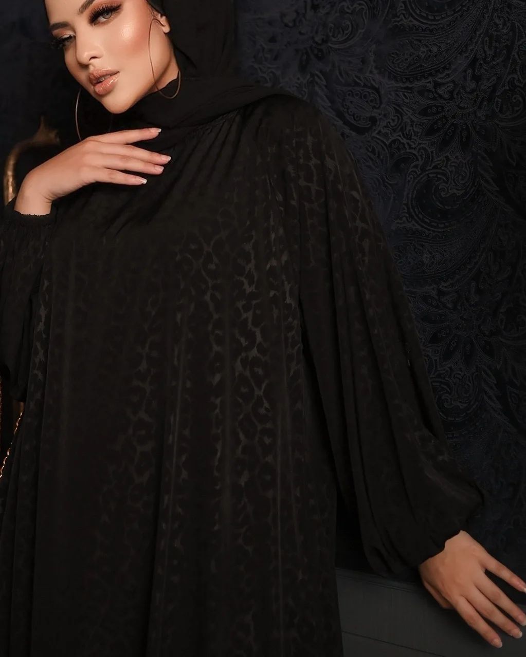 Black Self Abaya HAC-0031