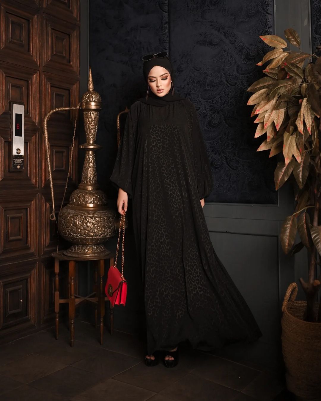 Black Self Abaya HAC-0031
