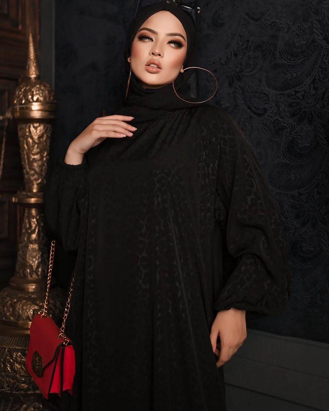 Black Self Abaya HAC-0031