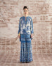 White & Blue Kaftan & Shara Set HWB-0003