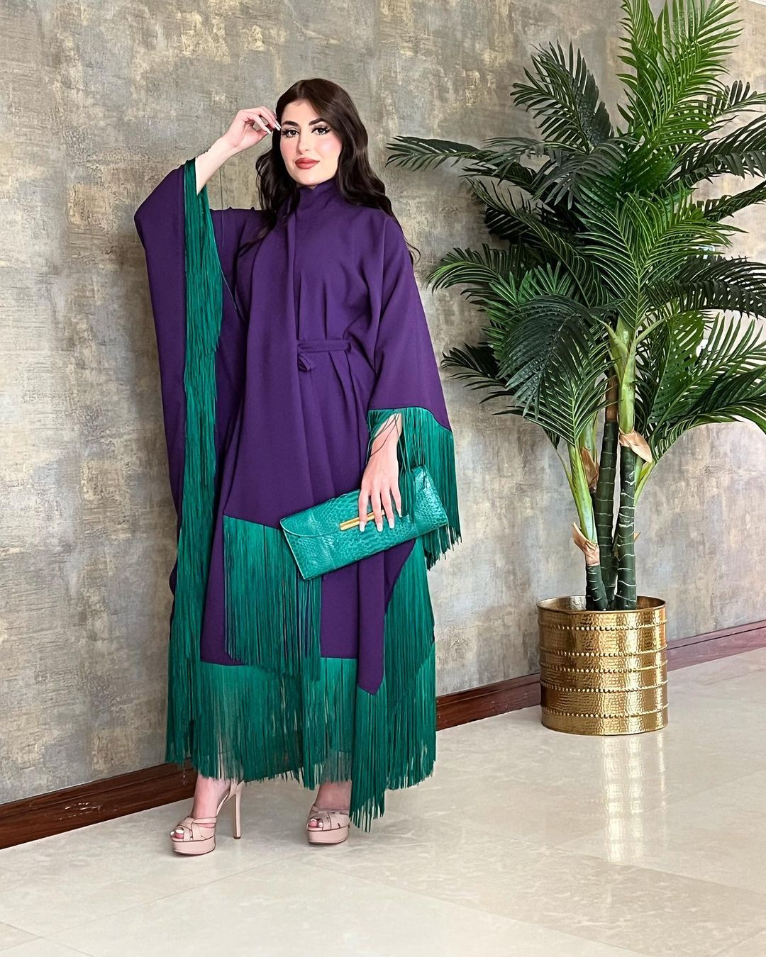 Purple Tussel Kaftan HLK-0086