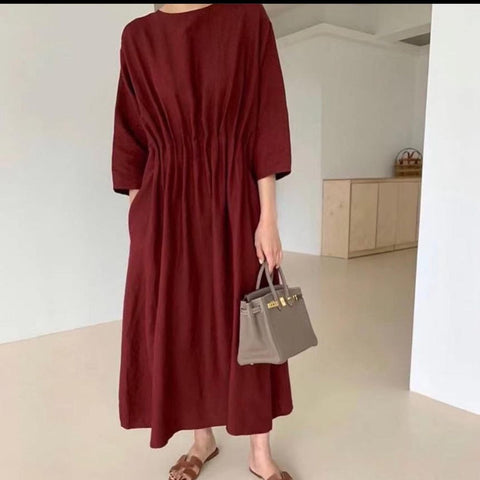 Pleated Plain Kaftan HLK-0061