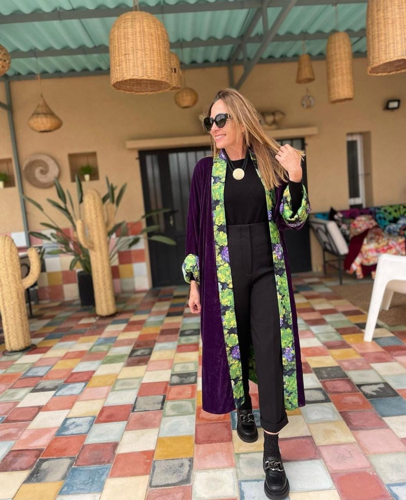 Purple Double Layered Velvet Gown HAC_0141