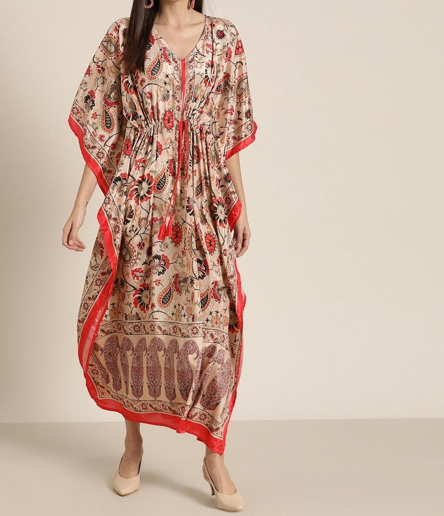 Silk Floral Kaftan HEK-0007
