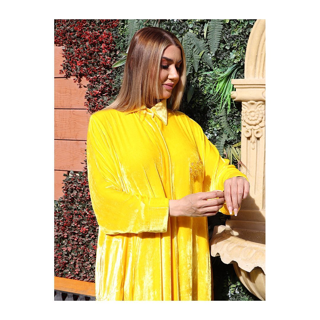 Yellow Velvet Gown HVC-0008