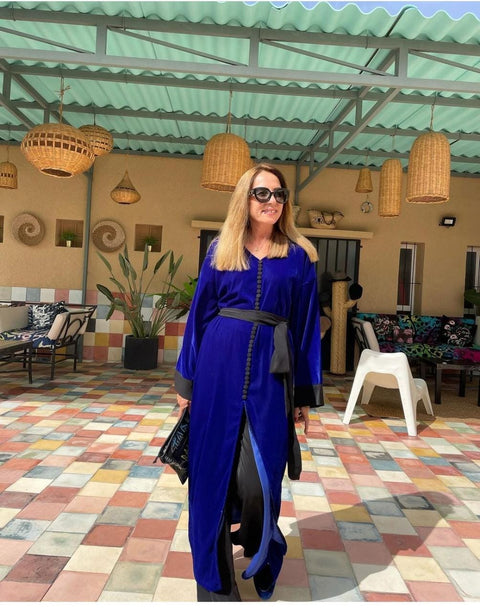 Blue Velvet Gown HVC-0043