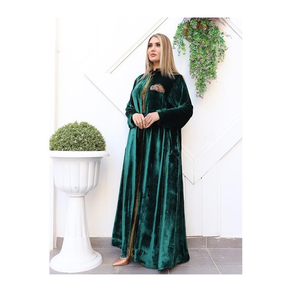 Green Dark Velvet Gown HVC-0007